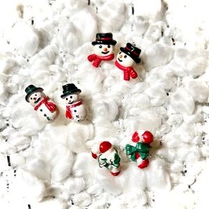 Vintage Christmas Earring Studs Lot